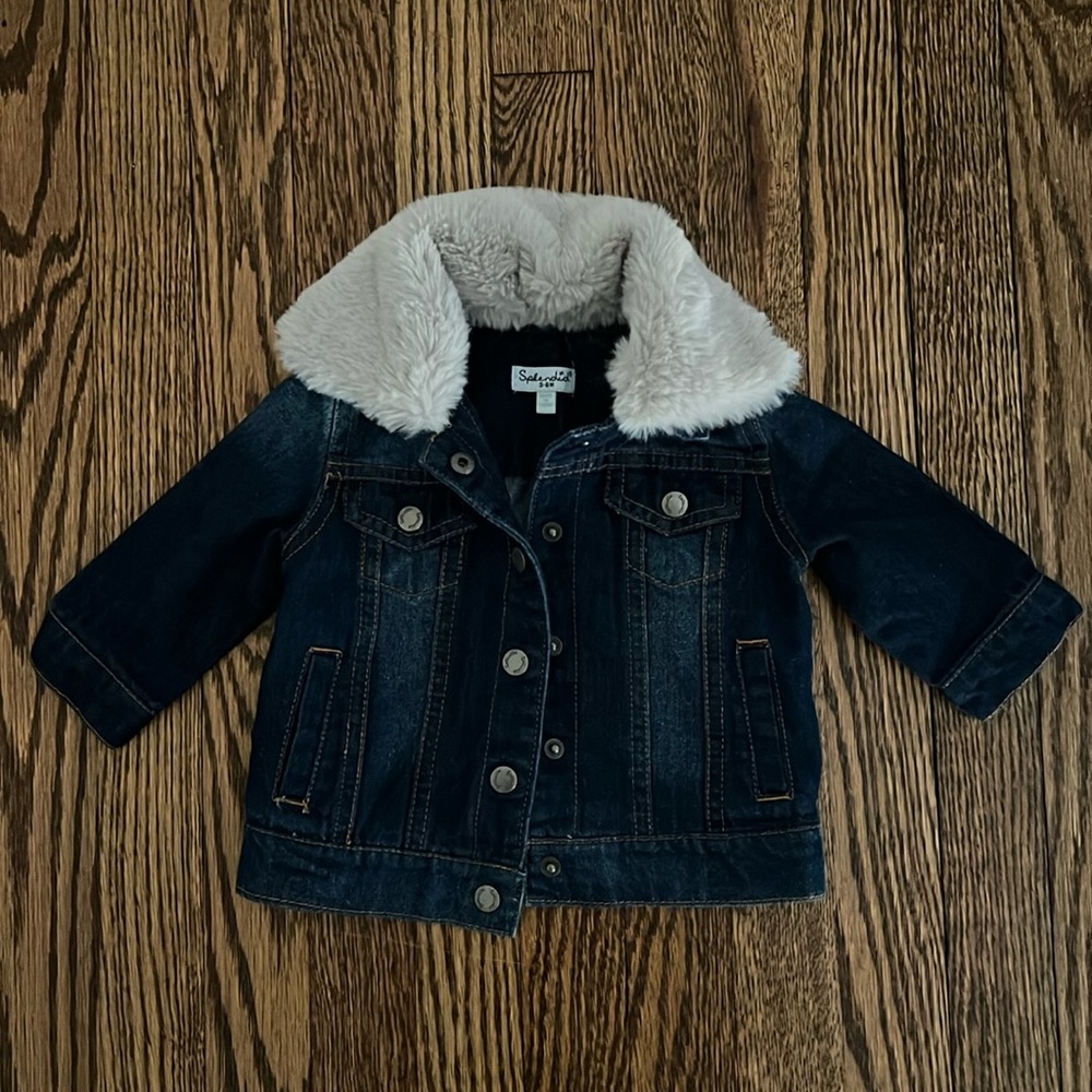 Splendid Baby Denim Jacket with Faux Fur Collar